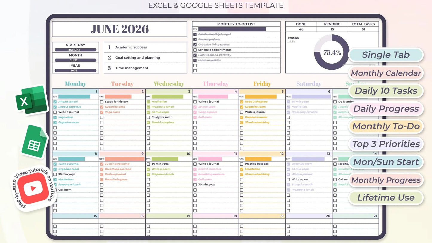 Lifetime Task Calendar