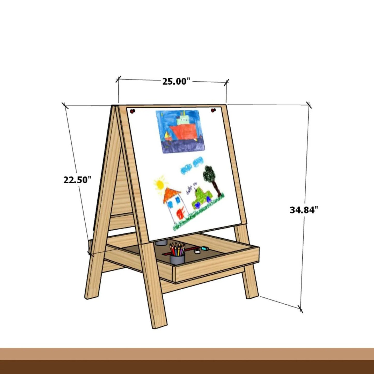 Foldable Double-Sided Kids’ Easel plan