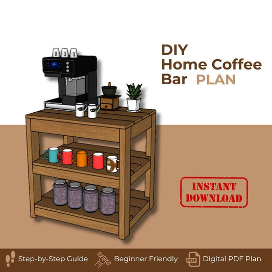 DIY Coffee Bar Station – Printable Woodworking Plan