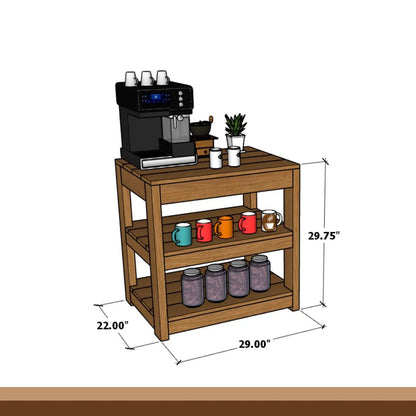 DIY Coffee Bar Station – Printable Woodworking Plan