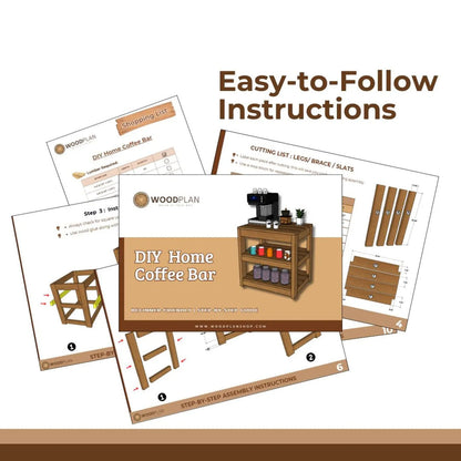 DIY Coffee Bar Station – Printable Woodworking Plan