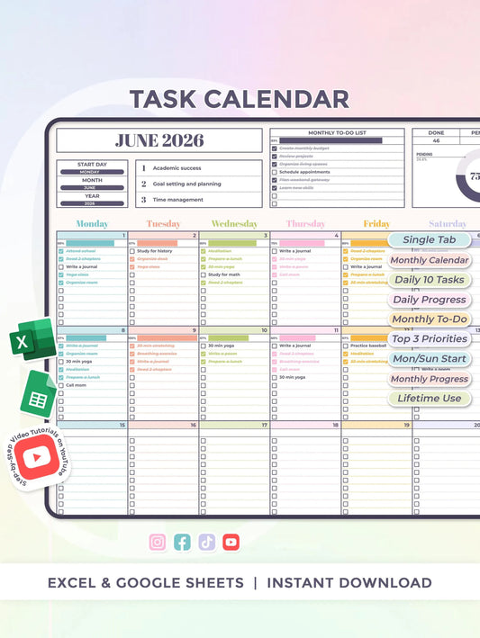 Lifetime Task Calendar