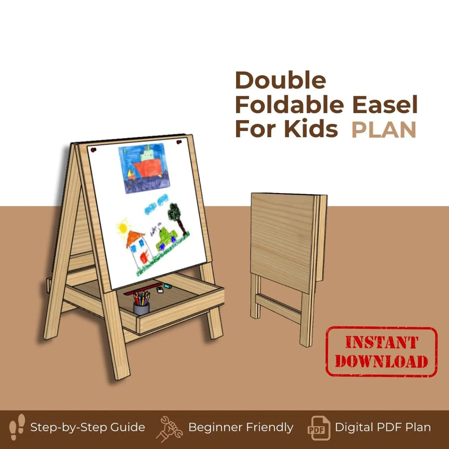 Foldable Double-Sided Kids’ Easel plan